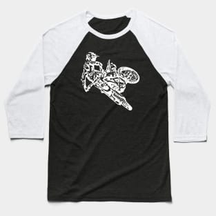 94 Motocross Jump White Sketch Art Baseball T-Shirt